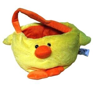 Beverly Hills Teddy Bear Company Easter Basket Yellow and Orange Plush Chicken